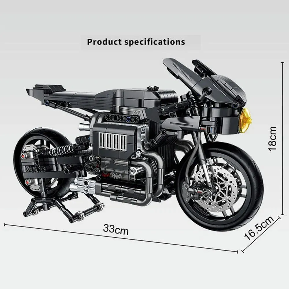 High Tech MOC Classic City Motorcycle Bricks Toy