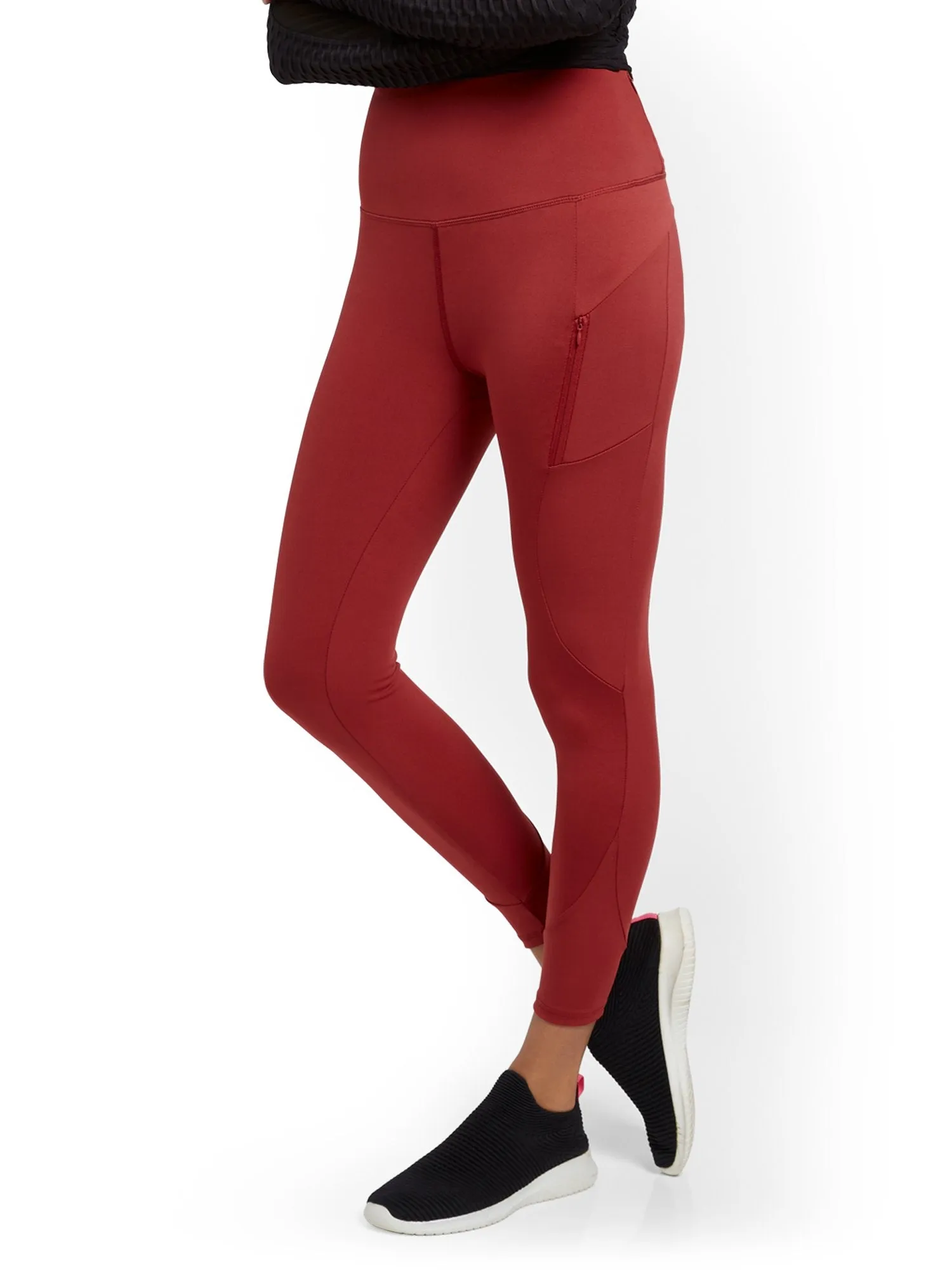 High-Waisted Geometric Seam 7/8 Legging