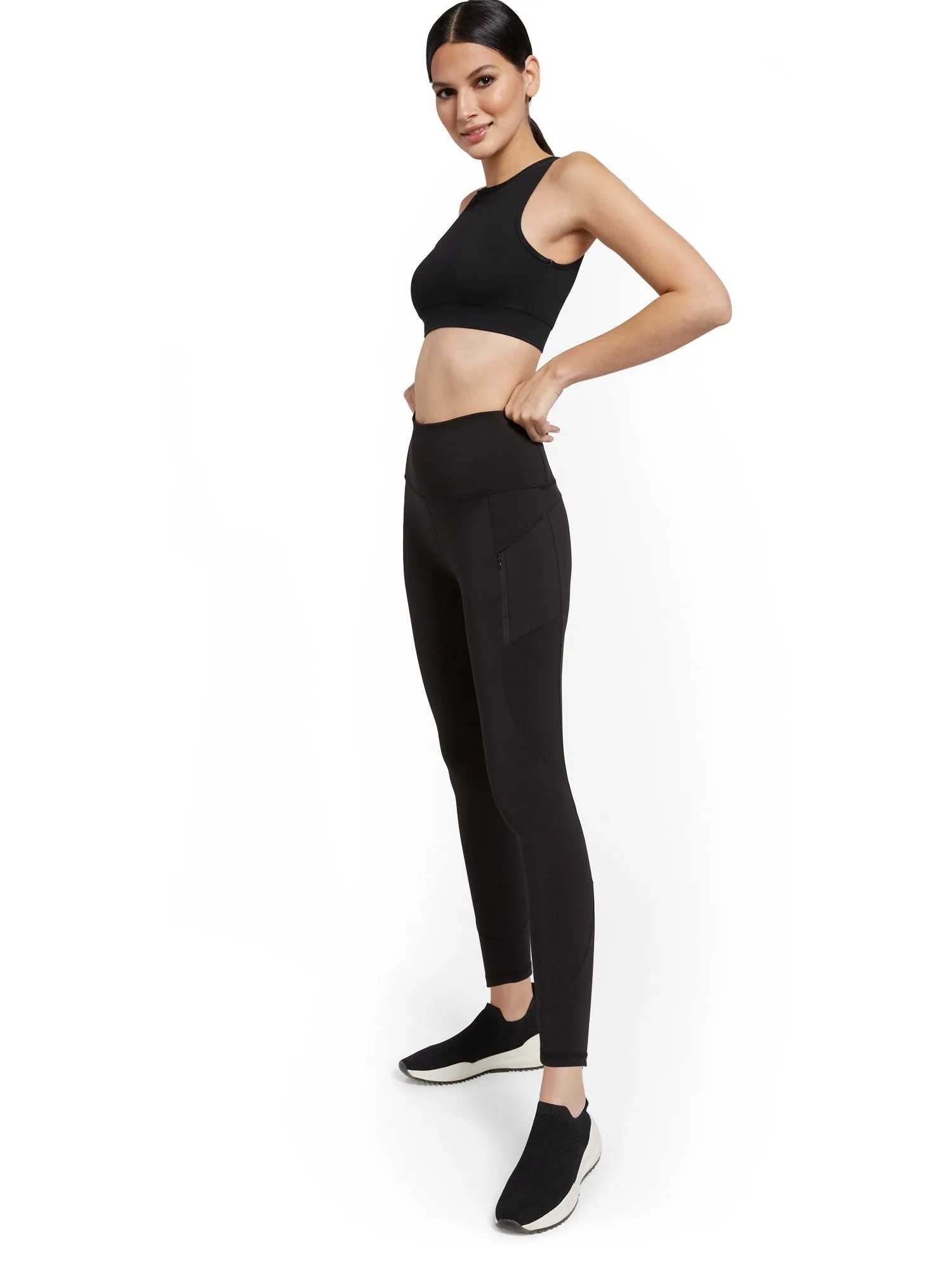 High-Waisted Geometric Seam 7/8 Legging