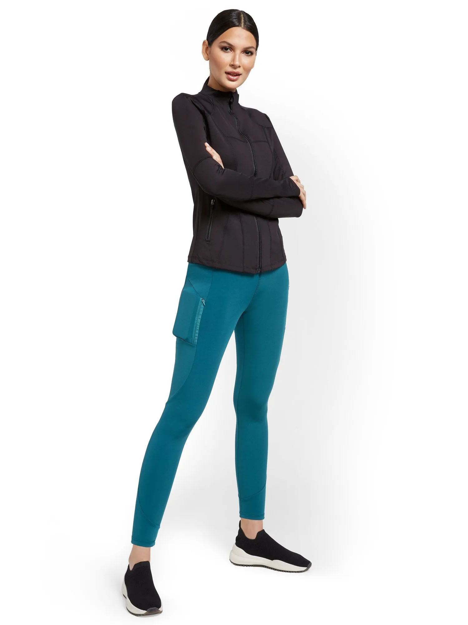 High-Waisted Geometric Seam 7/8 Legging