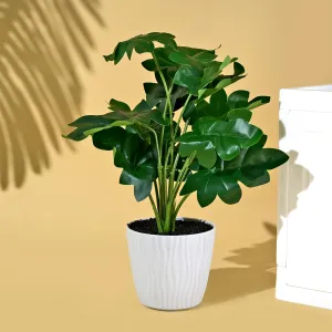 Homestic Artificial Plant|Plants for Office Décor|Decoration Artificial Flowers Pot||Artificial Flowers for Decoration|Natural Looking Plants|Green Plant Bonsai with 12 Leaves|Multicolor