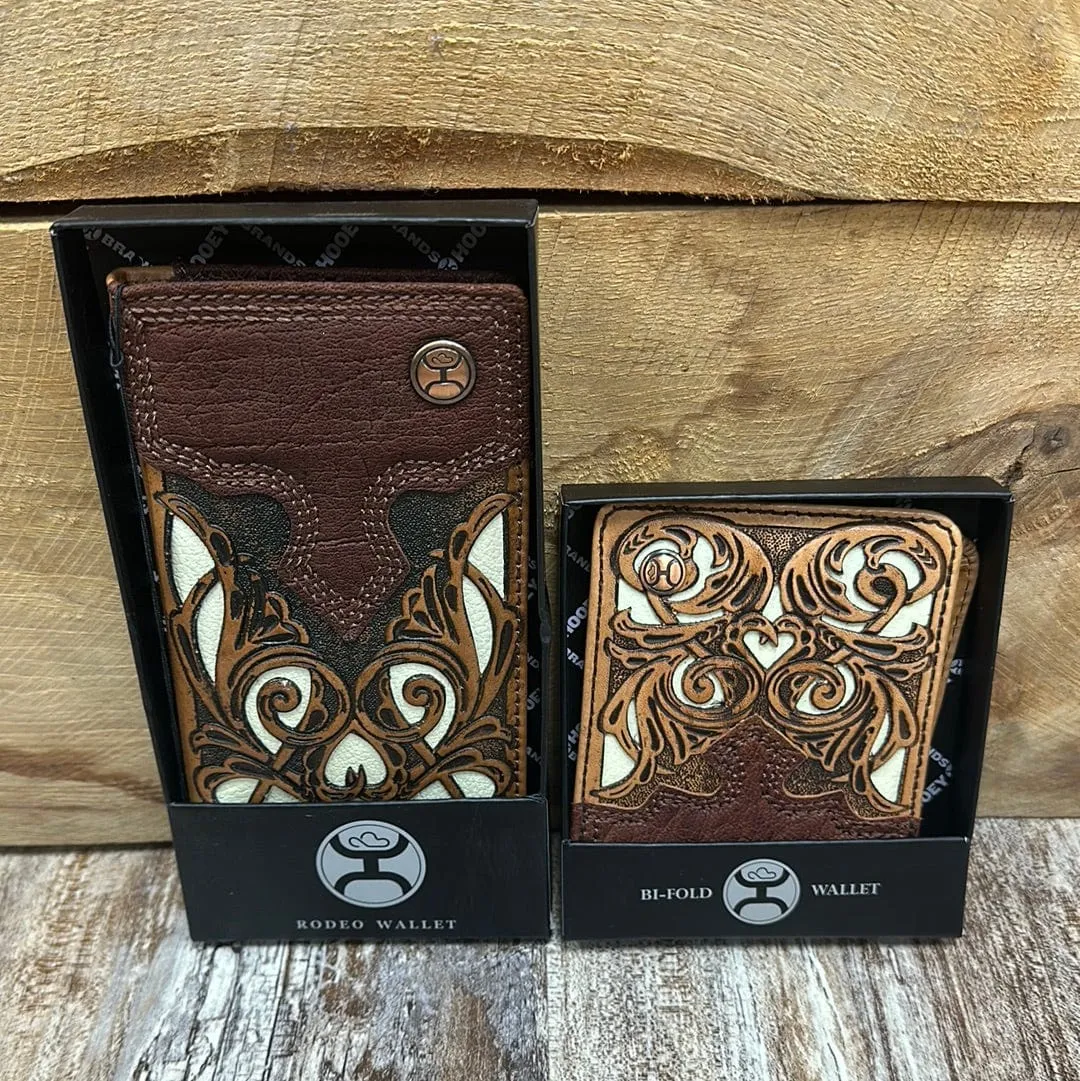 Hooey Leather Wallets With White Inlay
