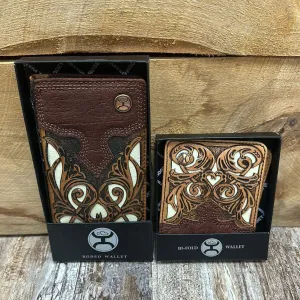 Hooey Leather Wallets With White Inlay