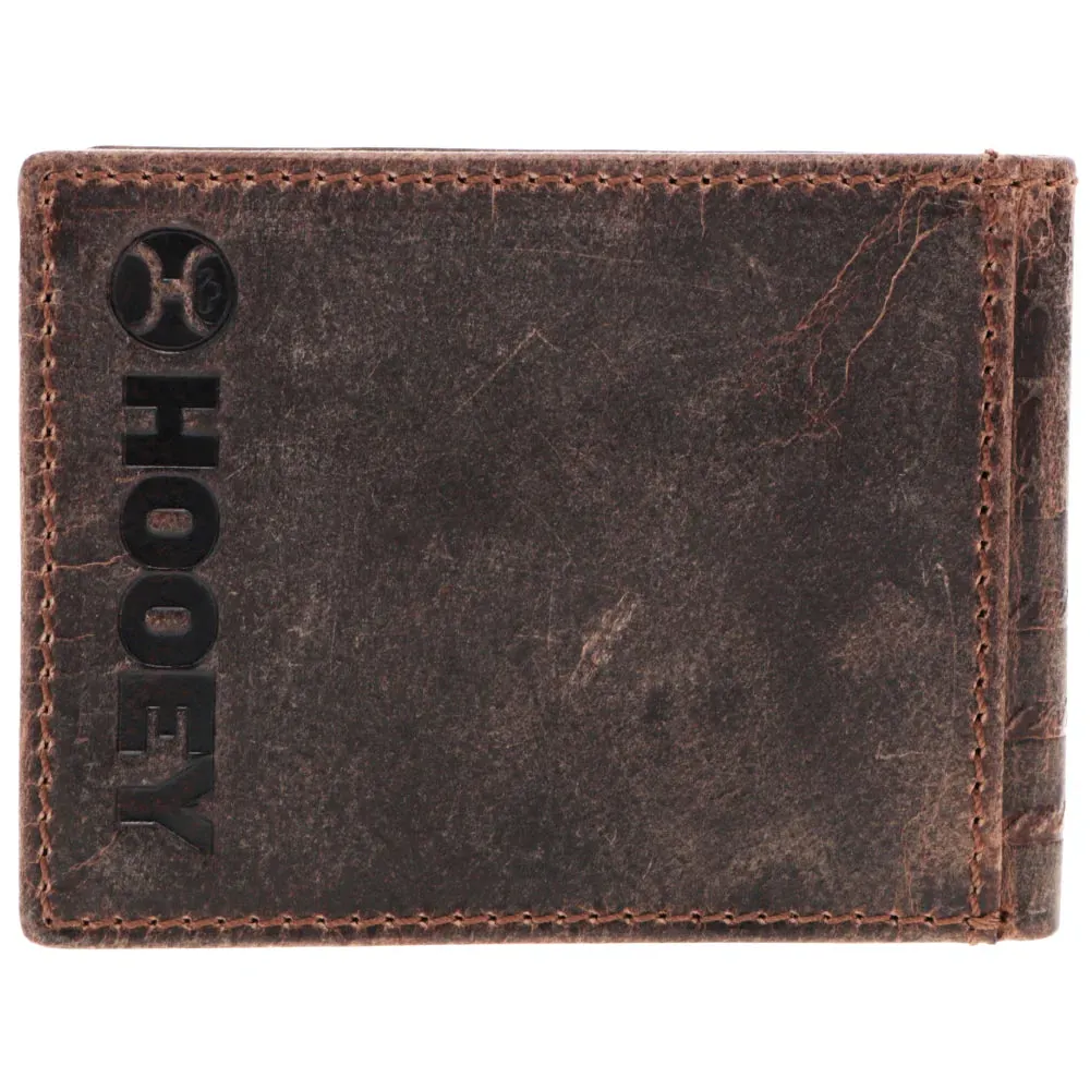 Hooey "Liberty Roper" Embossed Flag Leather Front Pocket Bifold Wallet