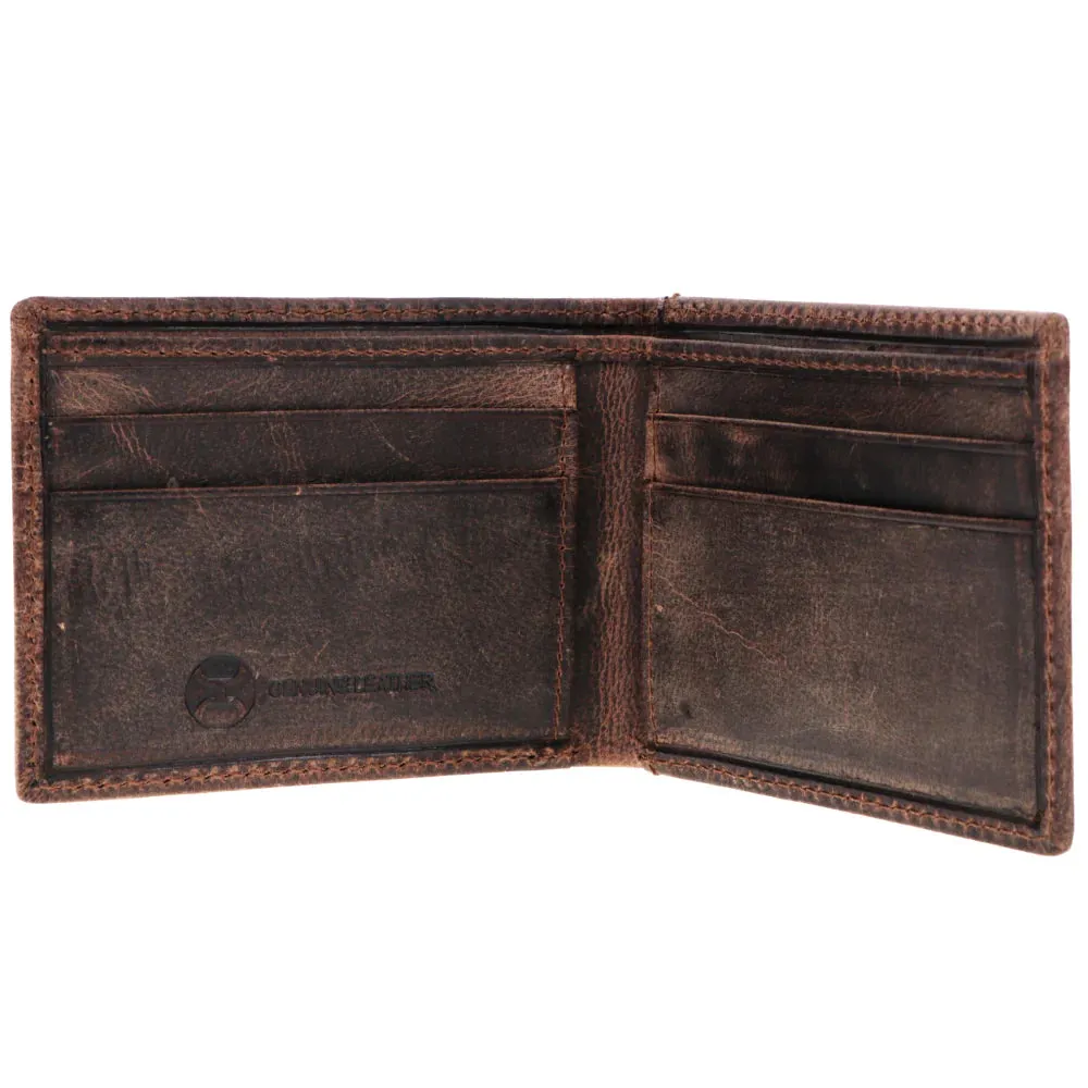 Hooey "Liberty Roper" Embossed Flag Leather Front Pocket Bifold Wallet