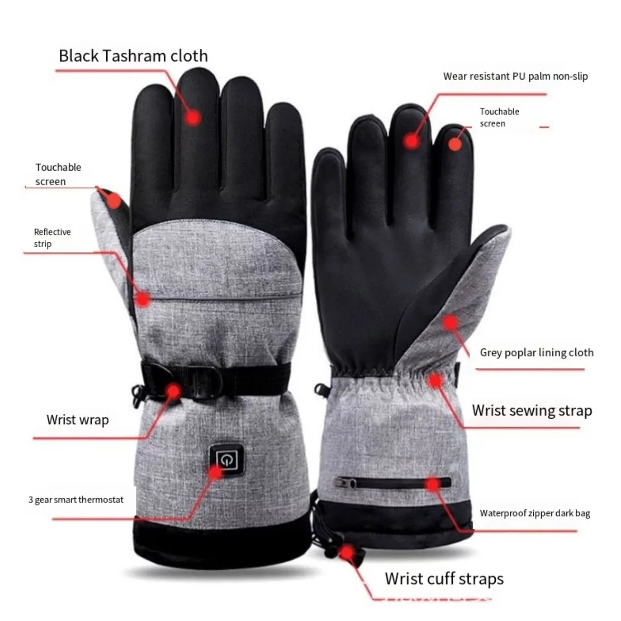 Ice Fishing Ultimate Heated Gloves With Portable Charger Waterproof Warm and Cold-Resistant for Fishing