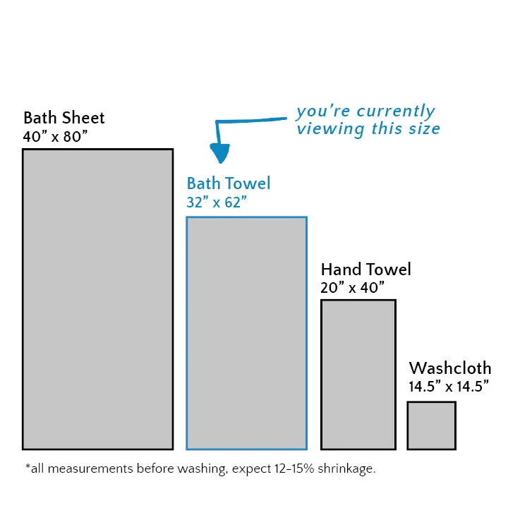 Indigo Bath Towel, Classic Style