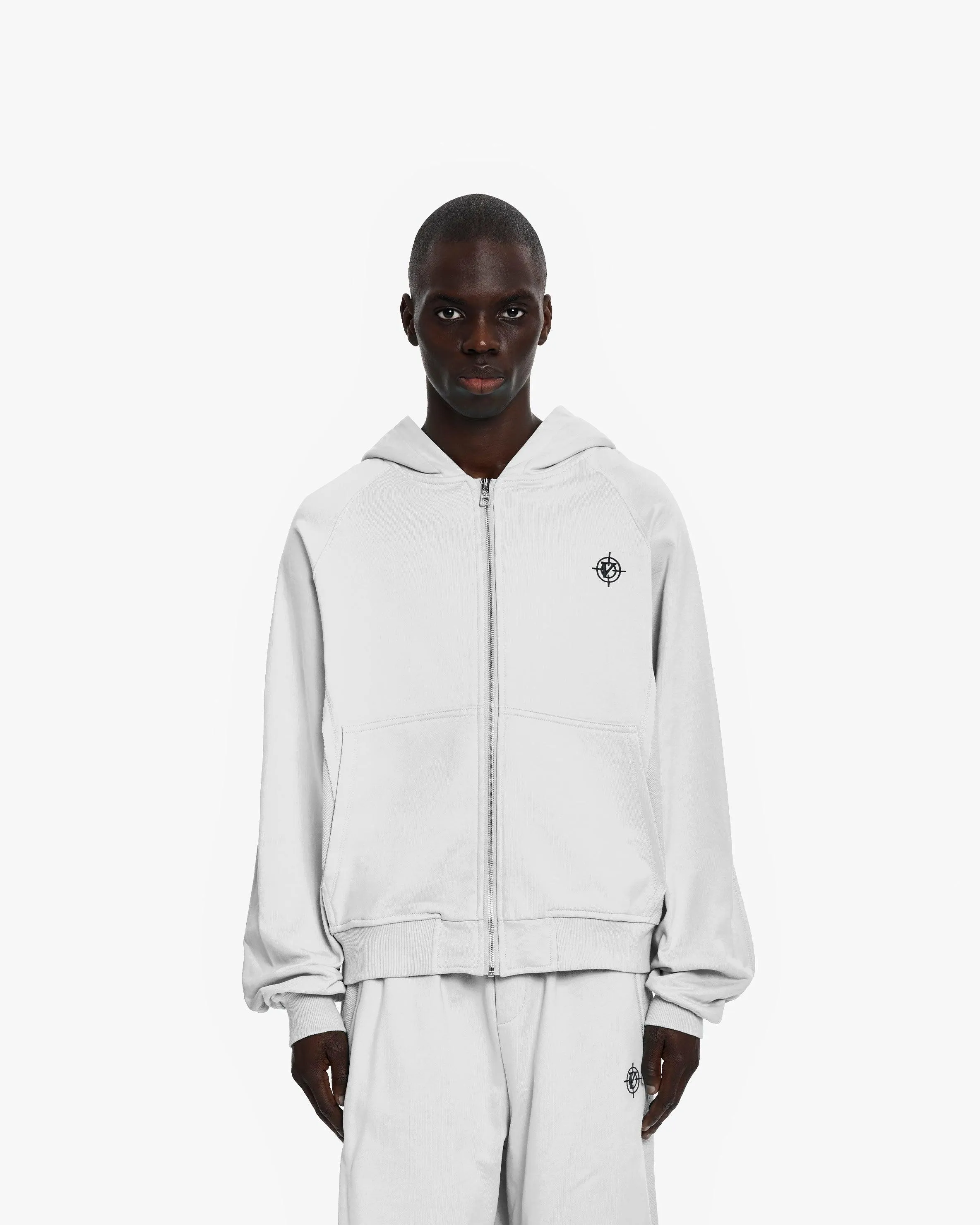 INSIDE OUT ZIP HOODIE LIGHT GREY