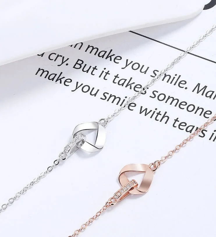 Interlocking Triangle 925 Sterling Silver Bracelet