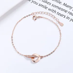 Interlocking Triangle 925 Sterling Silver Bracelet