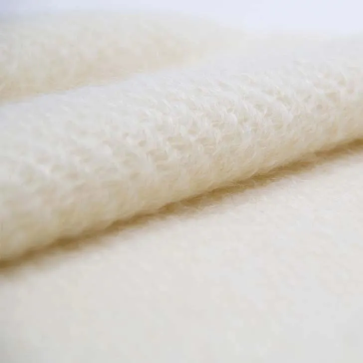 Ivory Handwoven Mohair Wrap