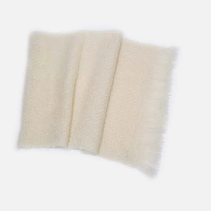 Ivory Handwoven Mohair Wrap