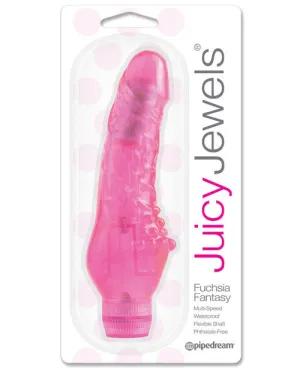 Juicy Jewels Fuschia Fantasy Vibrator - Dark Pink