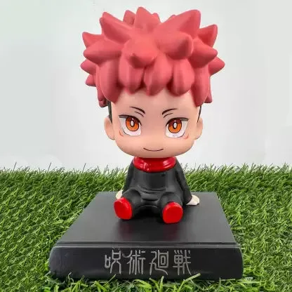 Jujutsu Kaisen Yuji Itadori Bobblehead With Mobile Holder For Cars  |12.5 Cms |