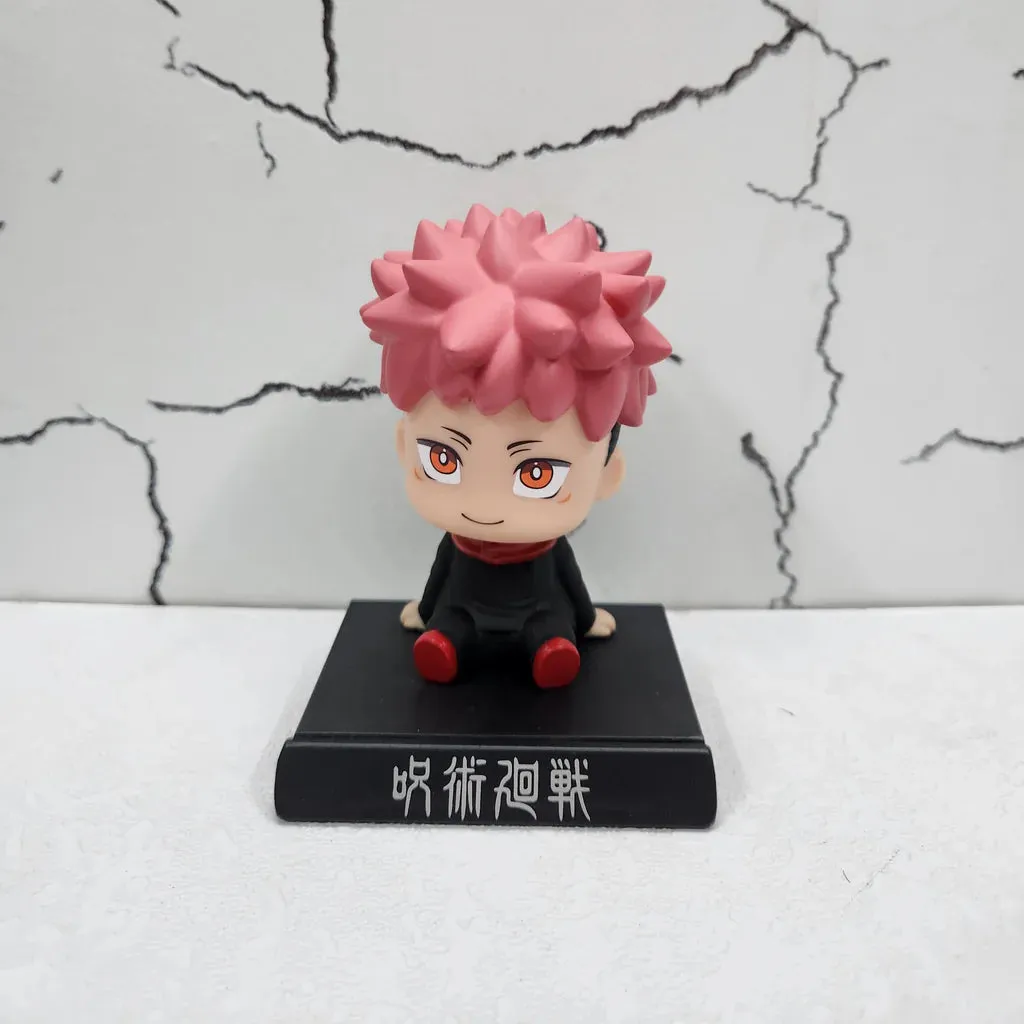 Jujutsu Kaisen Yuji Itadori Bobblehead With Mobile Holder For Cars  |12.5 Cms |