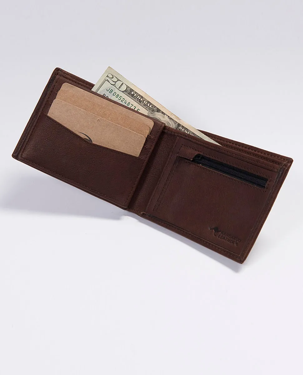 K-Roo RFID All Day Leather Wallet - Brown