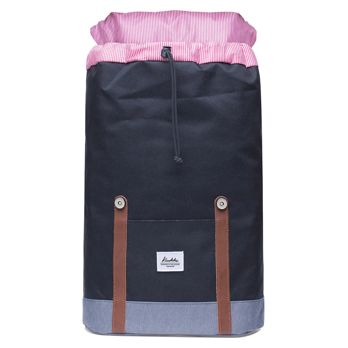 KAUKKO Backpack Women Men Vintage Travel Backpack, EP6-2  ( Black / 18.3L  )