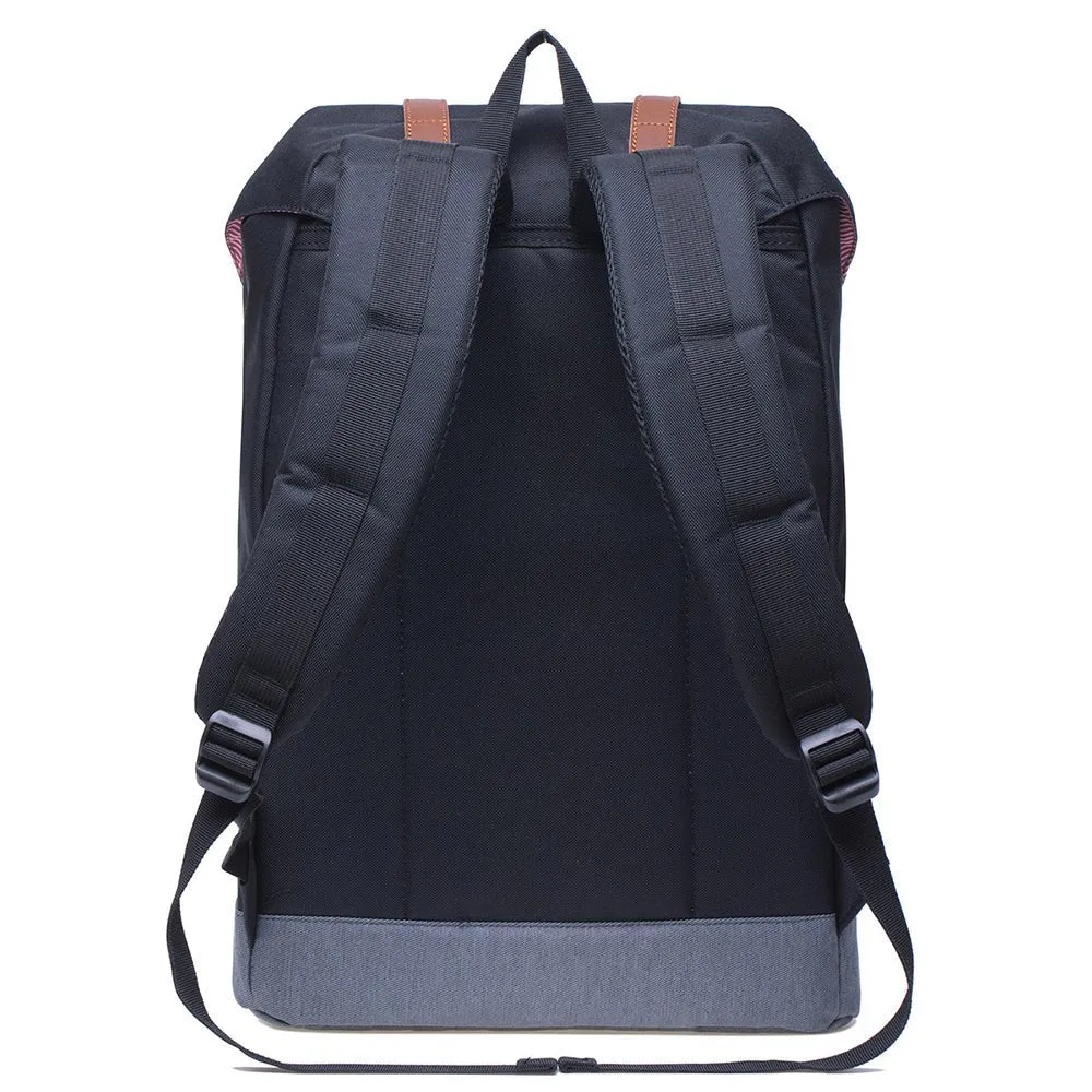KAUKKO Backpack Women Men Vintage Travel Backpack, EP6-2  ( Black / 18.3L  )