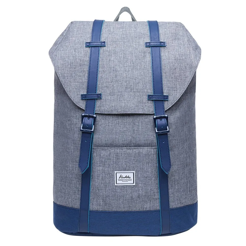 KAUKKO Backpack Women Men Vintage Travel Backpack, EP6-2  ( Grey Blue / 18.3L  )