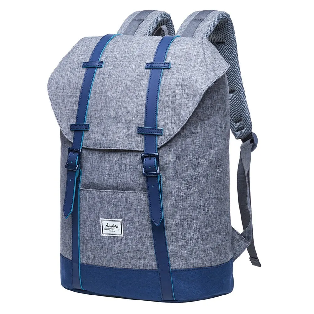 KAUKKO Backpack Women Men Vintage Travel Backpack, EP6-2  ( Grey Blue / 18.3L  )