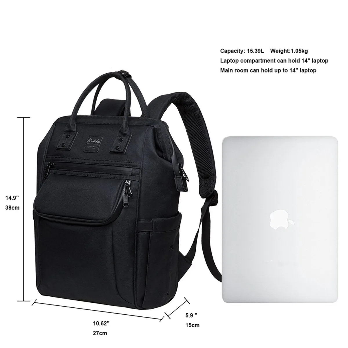 KAUKKO Diaper Bag Backpack with Pacifier Holder and Stroller straps - for Mom and Dad, waterproof, one size  ( 10.63 * 5.90 * 14.96 in )