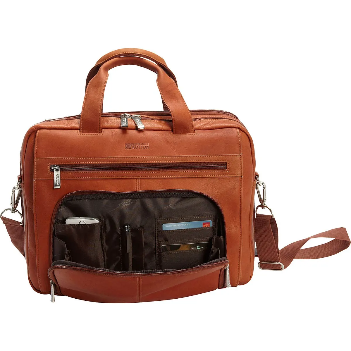 Kenneth Cole Reaction &Quot;Out Of The Bag&Quot; Double Gusset Expandable Top Zip Portfolio