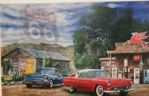 Kevin Daniel Spirit in the Sky Classic Car Texaco Station Art Print 21.5 x 13.5