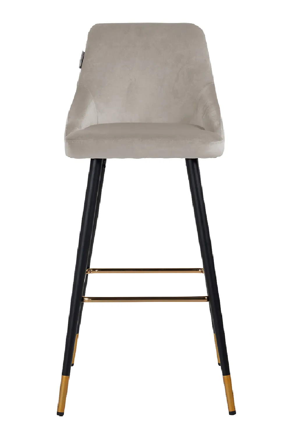 Khaki Velvet Gold Accent Bar Stool | OROA Imani