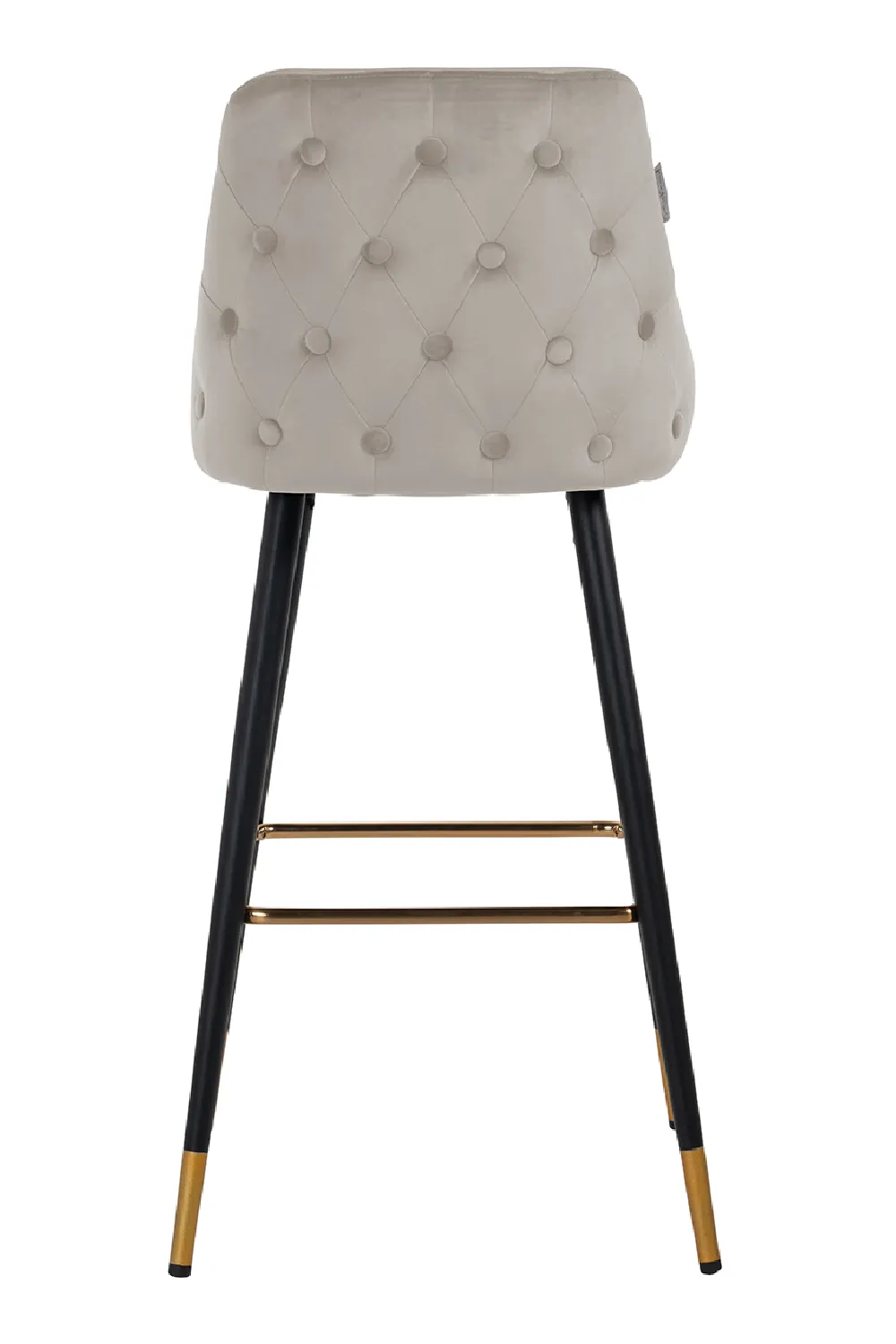 Khaki Velvet Gold Accent Bar Stool | OROA Imani