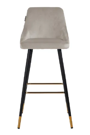 Khaki Velvet Gold Accent Bar Stool | OROA Imani