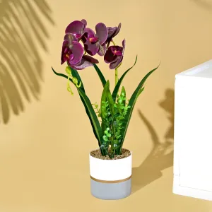 Kuber Industries Artificial Plant | Decoration Artificial Flowers Pot | Natural Looking Plants | Plants for Office Décor | Artificial Flowers for Decoration | 6 Headed Moth Orchid | Multicolor