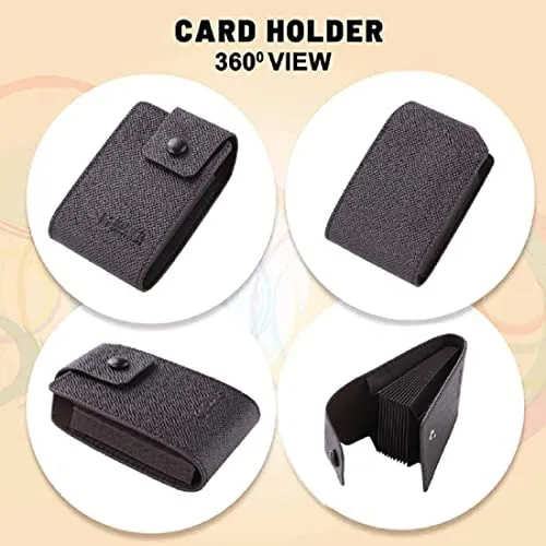 Kuber Industries Card Holder Wallet for Men Women|Debit Credit Card Holder|Wallet for Id, Visiting Card, Buisness Card|Button Closure|Brown (Pack of 6)