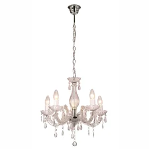 La Spezia Clear 5 Light Clear Acrylic Traditional Chandelier