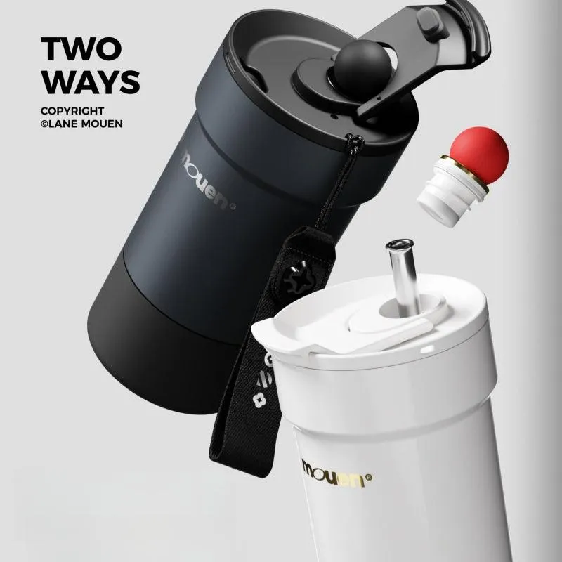 LANE MOUEN Portable Stainless Steel Leak-Proof Coffee Cup 500ml