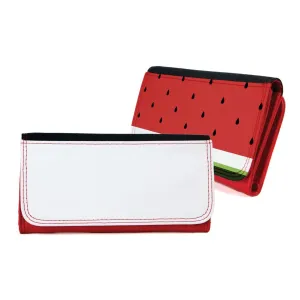 Large Faux Leather Wallet - Red