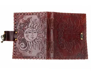 LEATHER LOCKING JOURNAL - SUN MOON
