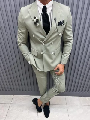 Light Mint Slim Fit Groom Wedding Suit for Men | GentWith