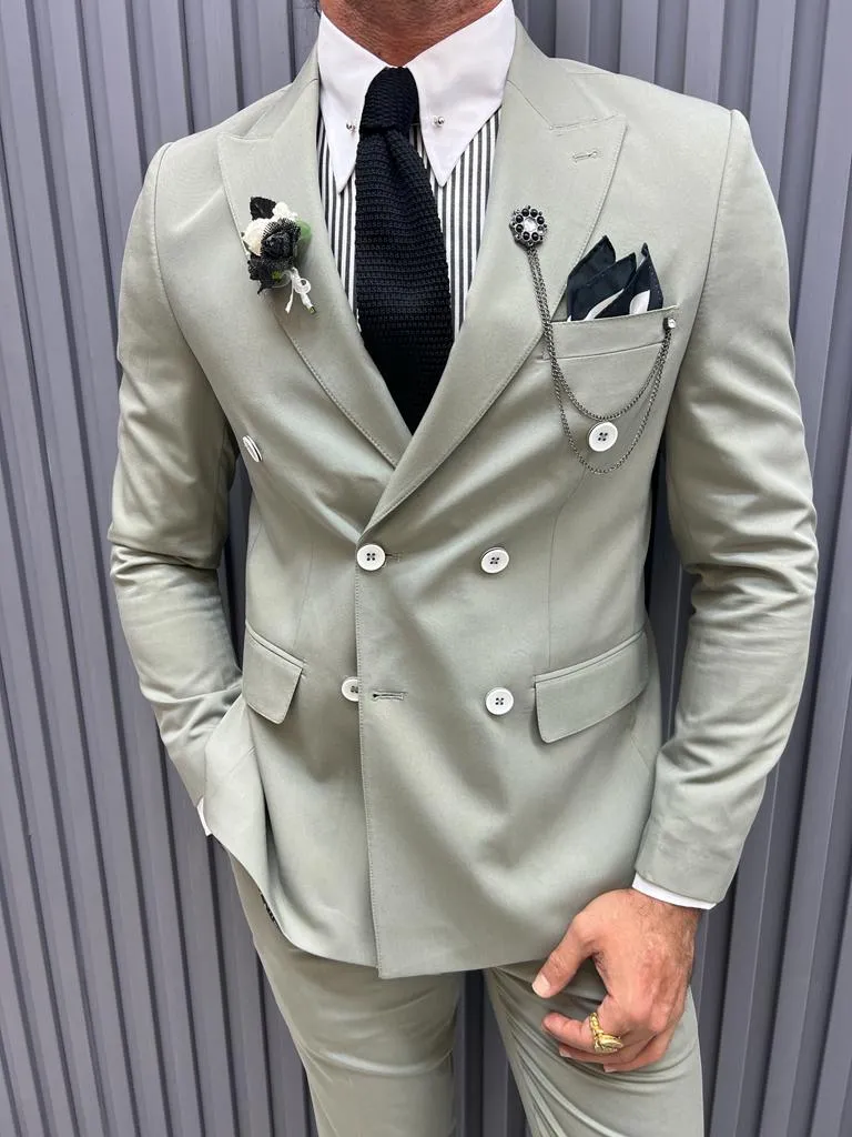 Light Mint Slim Fit Groom Wedding Suit for Men | GentWith