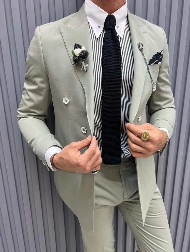 Light Mint Slim Fit Groom Wedding Suit for Men | GentWith