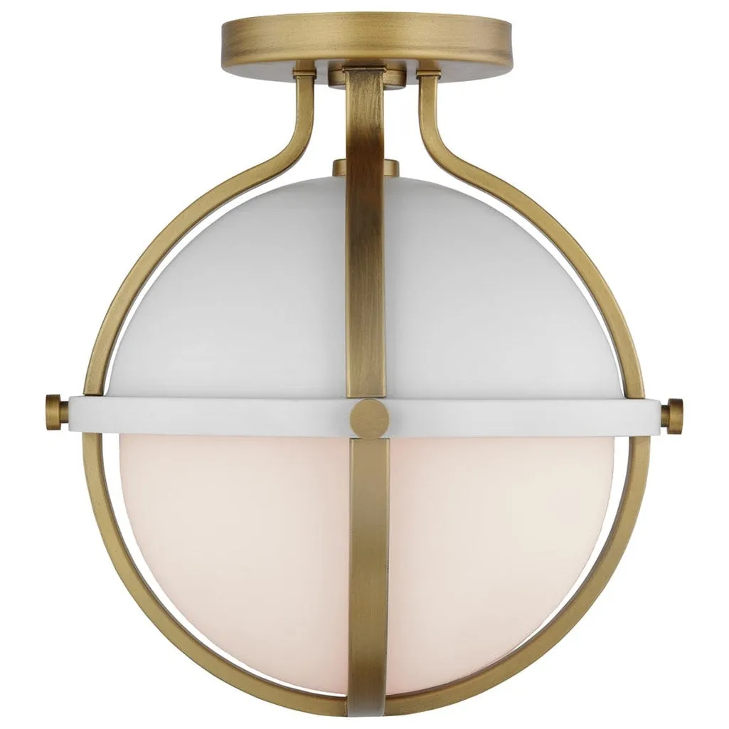 LINCOLN 1 LIGHT SEMI FLUSH WHITE