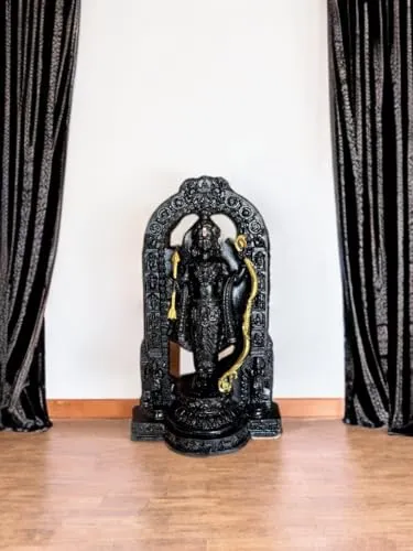 Lord Ram Lalla Idol Premium Small Resin Murti for Home Decoration & Pooja also Exact Replica of Ram Lalla Statue in Ayodhya Ram Mandir - Tanish Handicrafts