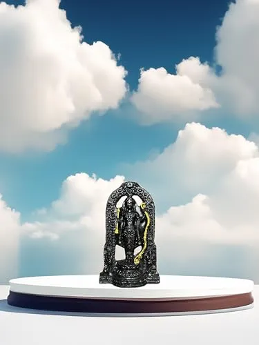 Lord Ram Lalla Idol Premium Small Resin Murti for Home Decoration & Pooja also Exact Replica of Ram Lalla Statue in Ayodhya Ram Mandir - Tanish Handicrafts