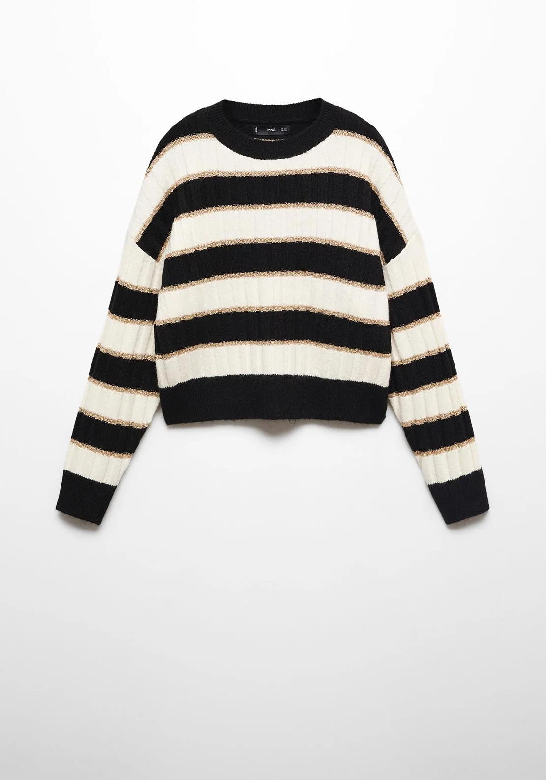 Lurex details striped sweater