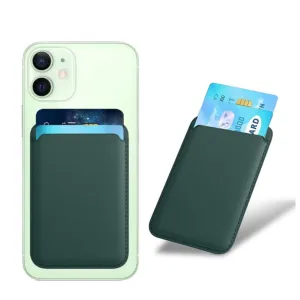 Magnetic MagSafe iPhone Leather Wallet Credit Card Holder - Green