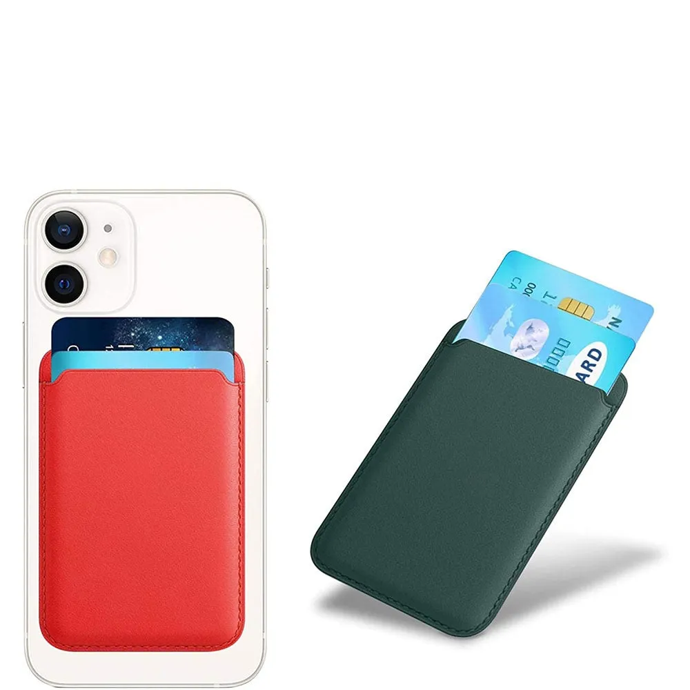 Magnetic MagSafe iPhone Leather Wallet Credit Card Holder - Green