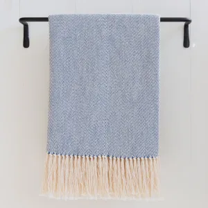 Mariner Blue Handwoven Cotton Throw