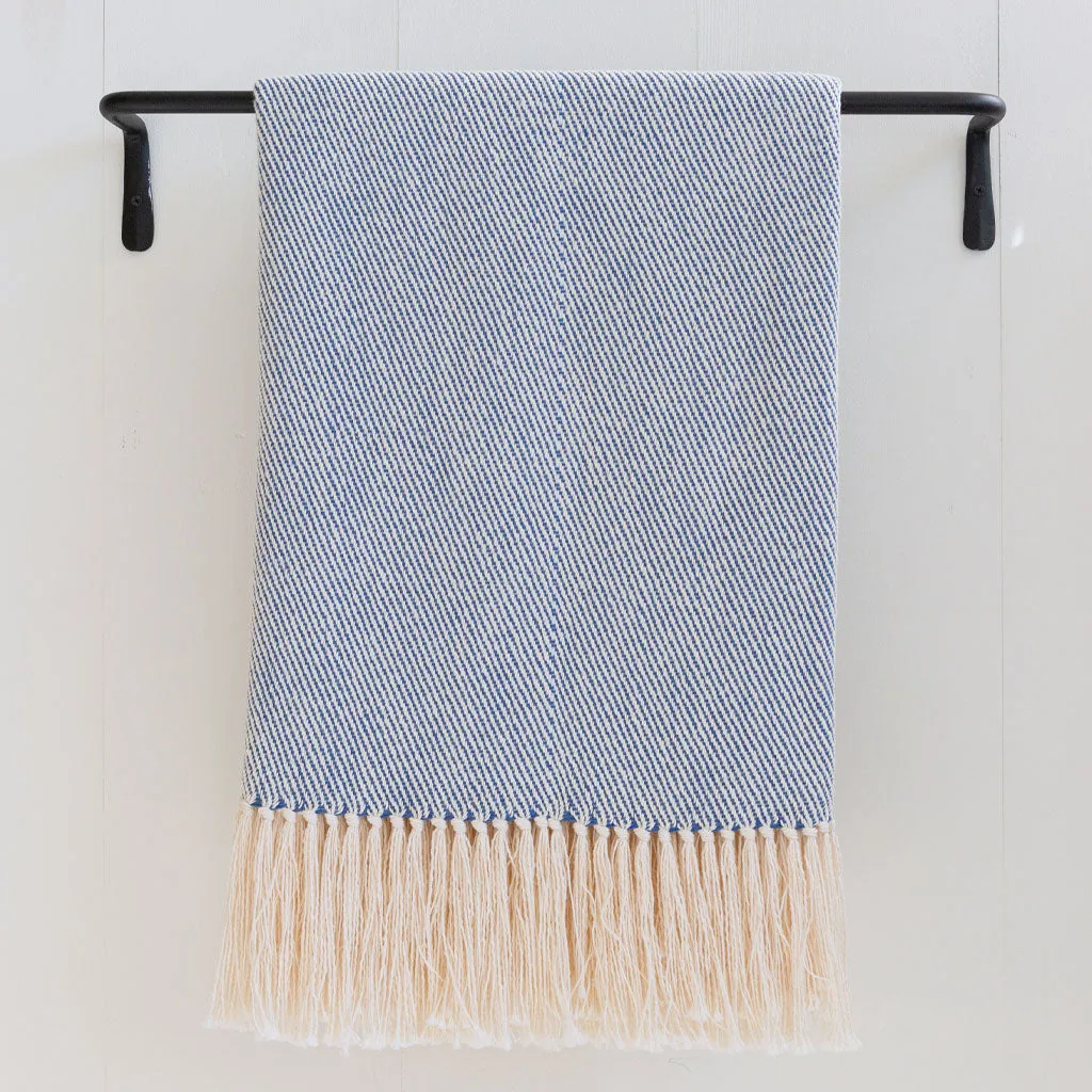 Mariner Blue Handwoven Cotton Throw