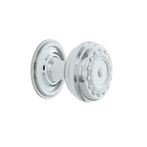 Meadows Brass 1 3/8" Cabinet Knob with Rope Rose in Bright Chrome