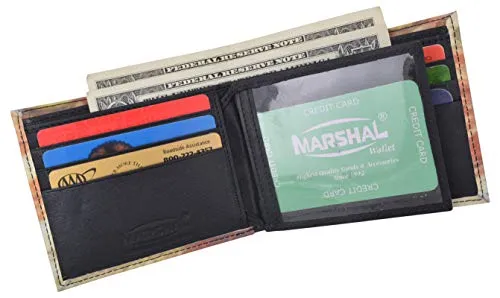 Mens Bifold Wallet Picture Skull Logo with printed gift box