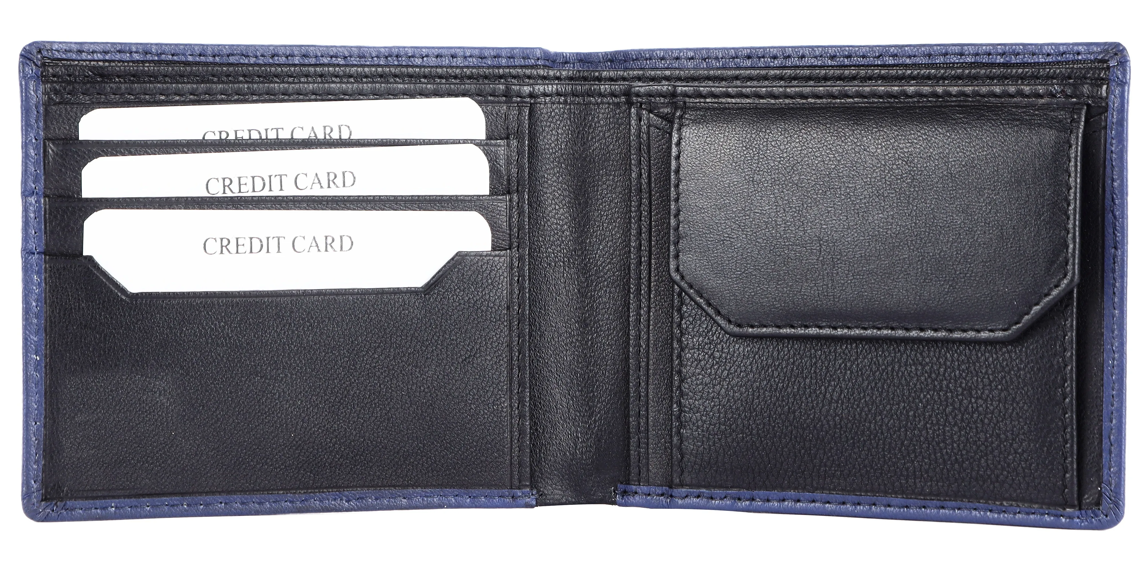 MENS LEATHER WALLET (RFID) 93705 (BLUE)